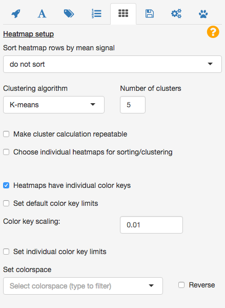 Heatmap settings tab